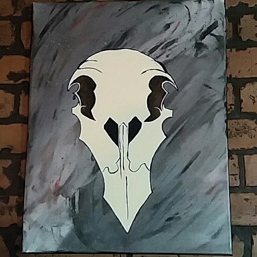 bird skull painting